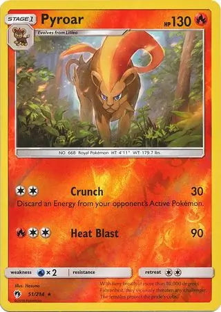 Lost Thunder Pyroar #51/214 reverse holo
